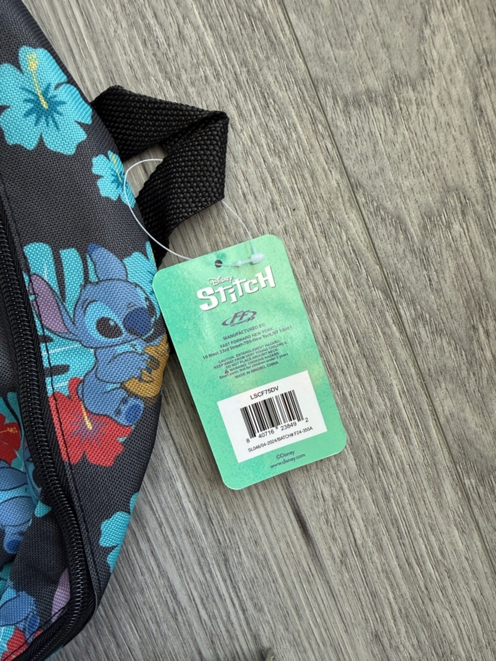 Disney Black Backpack with Blue Stitch and Red Floral Accents - Picture 2 of 7